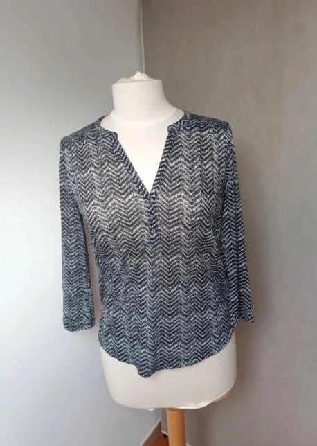 Blouse manches 3/4 noire et blanche taille XS/34